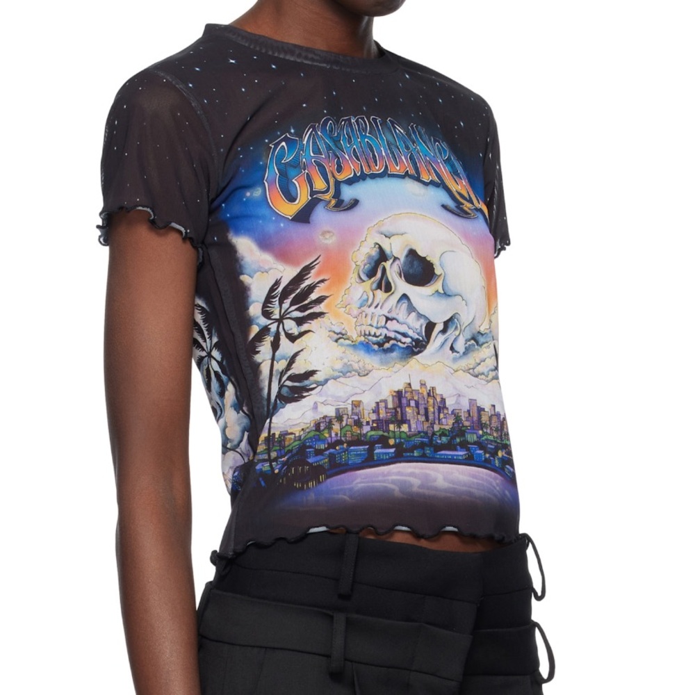 Casablanca Black La Premonition Mesh Tshirt